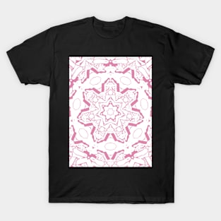 Light Pink Star Geometric Mandala Symbol T-Shirt